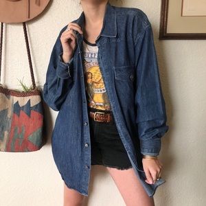 3/$30 Vintage 80s Oversize Denim Shirt